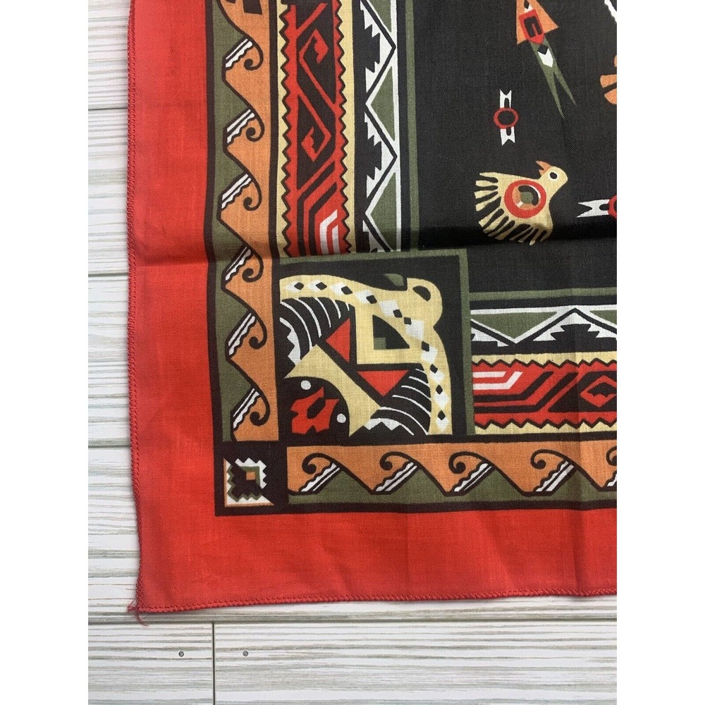 Vintage Wamcraft Bandana Kerchief Head Wrap Native Southwest Design USA MADE - Picture 4 of 12